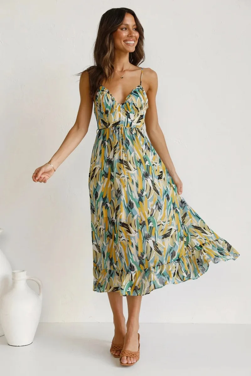 Katrin – Maxikleid für Damen mit Blumenmuster