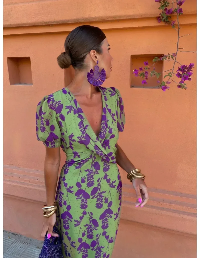 Nadine – Wickelkleid für Damen mit Blumenmuster