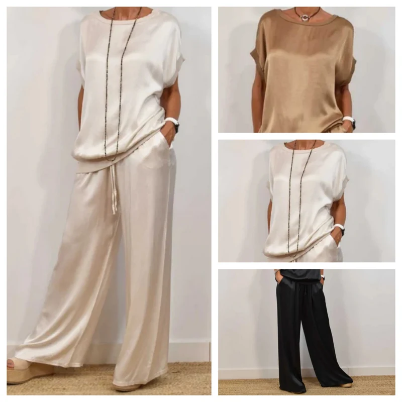 Anja – Satin-Lounge-Set für Damen