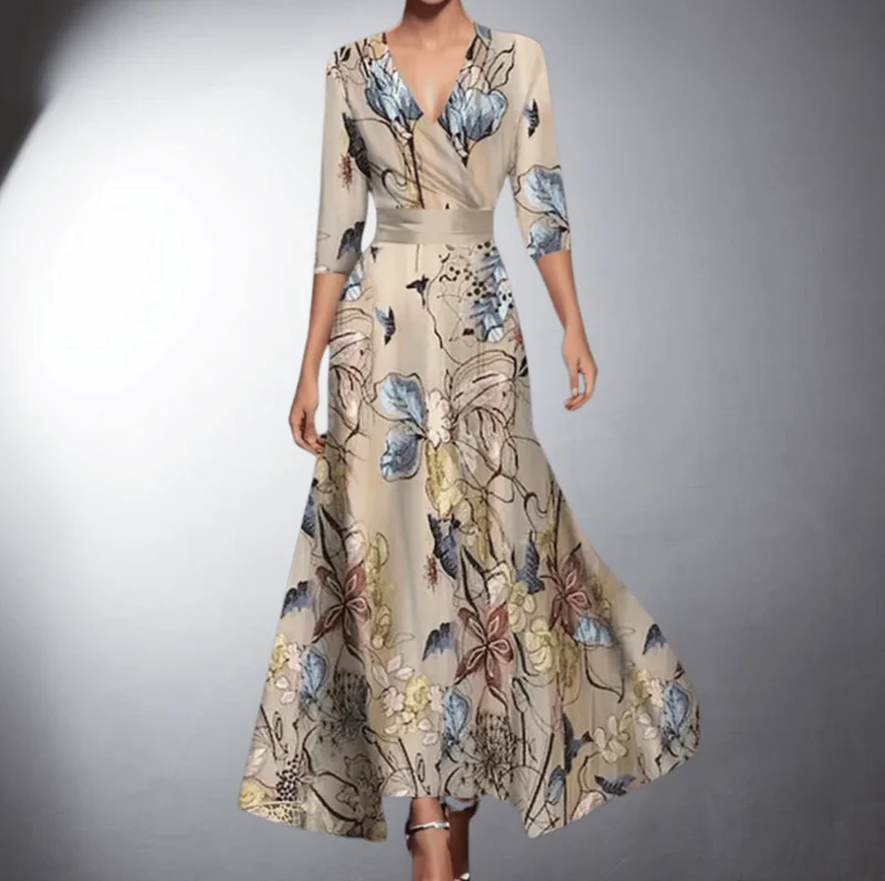 Alina – Maxikleid für Damen mit Blumenmuster