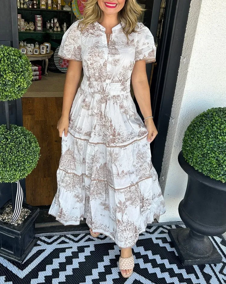 Irina – Klassisches Toile-Maxikleid für Damen