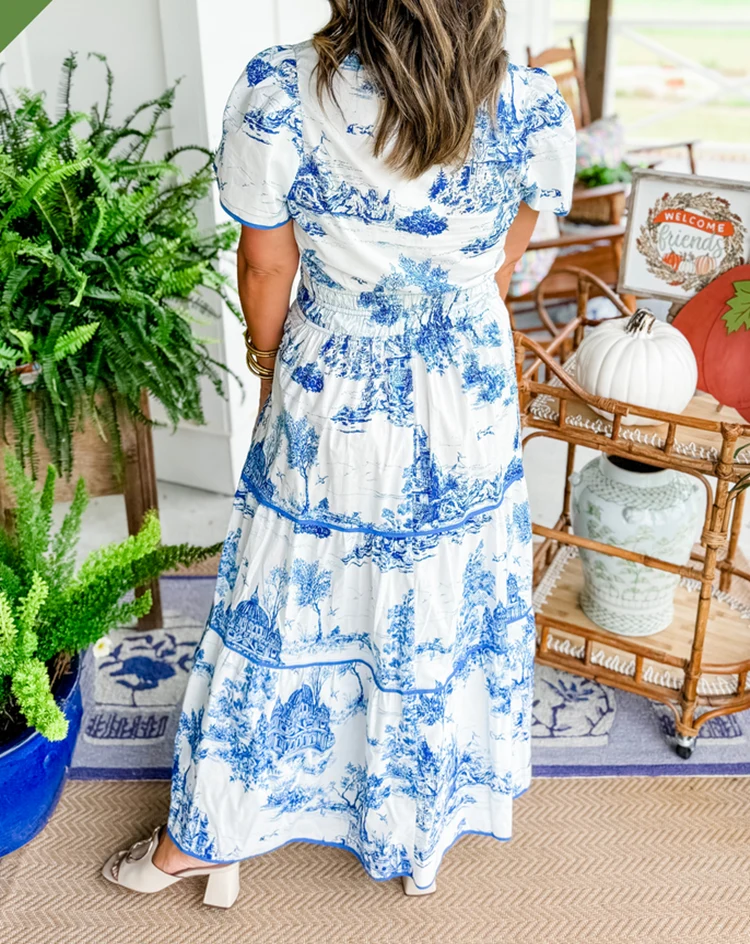 Irina – Klassisches Toile-Maxikleid für Damen