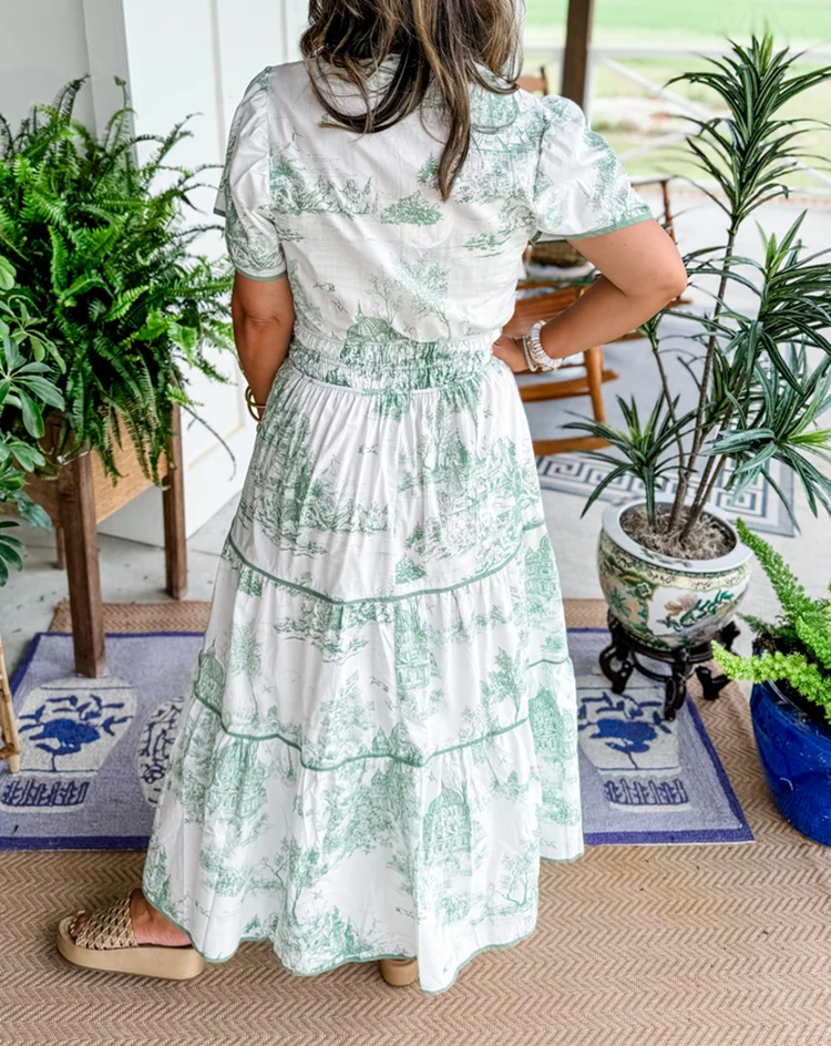 Irina – Klassisches Toile-Maxikleid für Damen