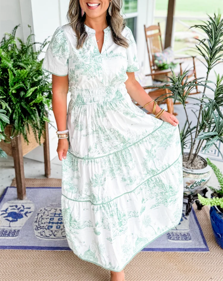Irina – Klassisches Toile-Maxikleid für Damen