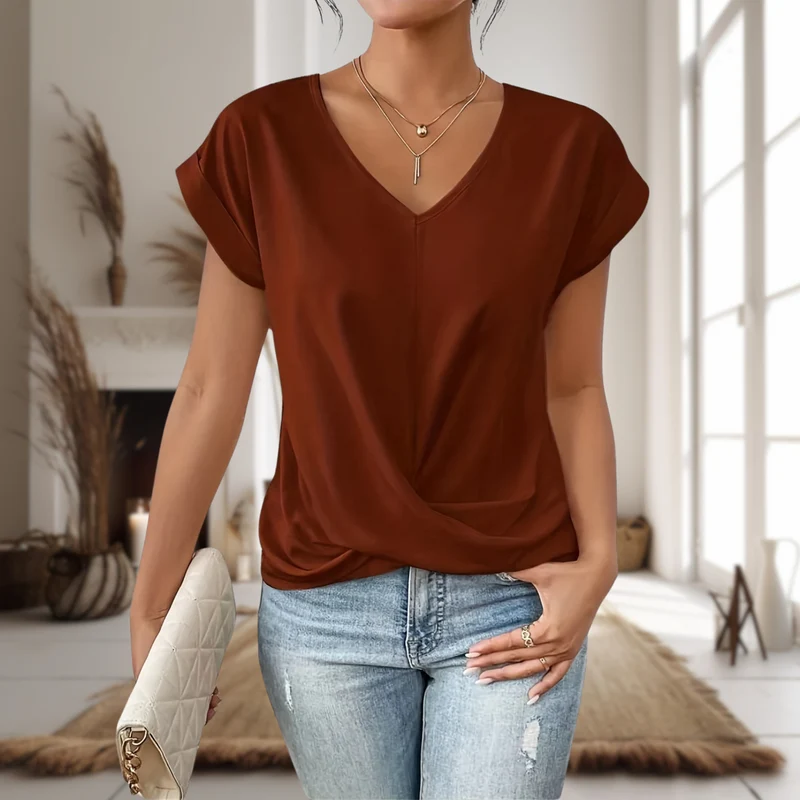 Susanne – Elegante Damenbluse mit V-Ausschnitt