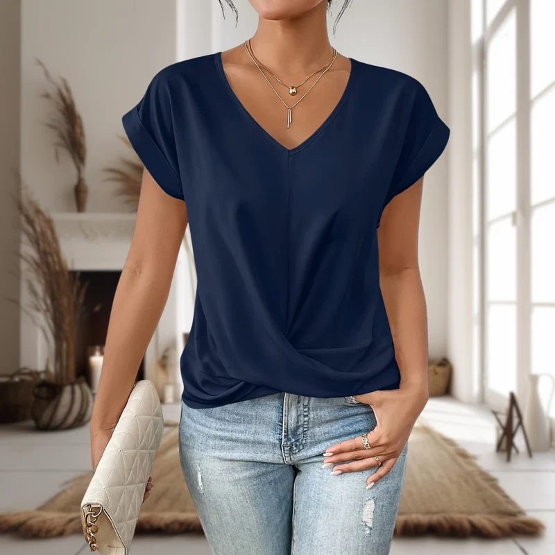 Susanne – Elegante Damenbluse mit V-Ausschnitt