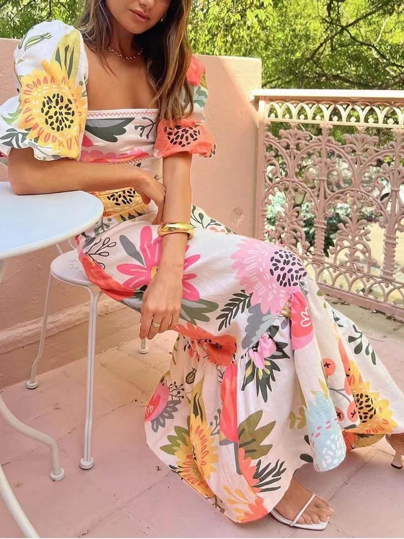 Lena – Maxikleid für Damen mit Blumenmuster