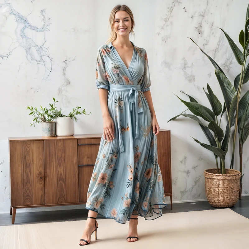 Isabella – Maxikleid für Damen mit V-Ausschnitt