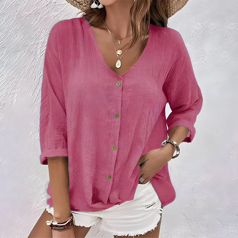 Emma – Sommerbluse für Damen mit Knopfleiste