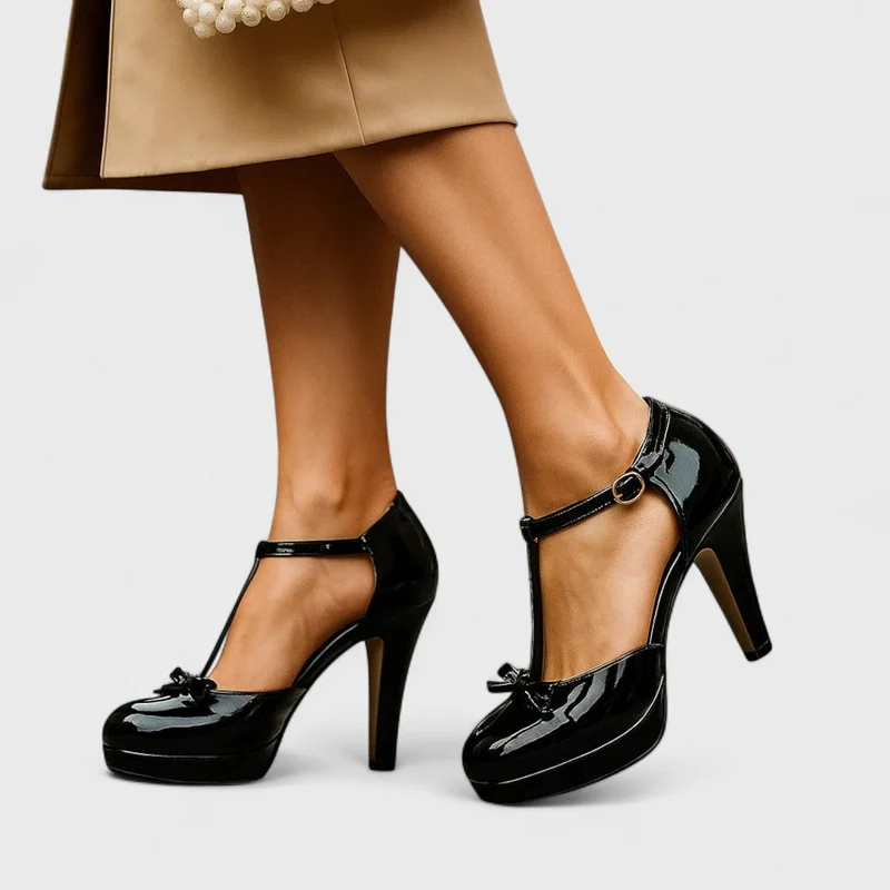 Emilia – Damen-High-Heels mit T-Riemchen für den Frühling