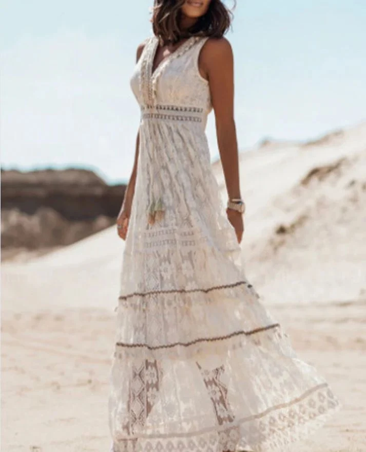 Lila – Bohemian-Maxikleid für Damen