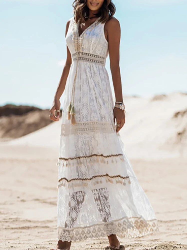 Lila – Bohemian-Maxikleid für Damen