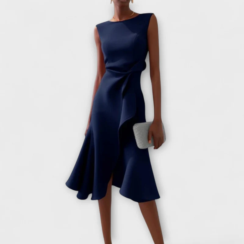 Lena – Asymmetrisches Abendkleid mit drapierten Einsätzen