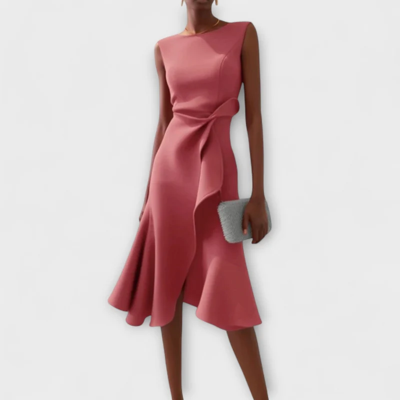 Lena – Asymmetrisches Abendkleid mit drapierten Einsätzen