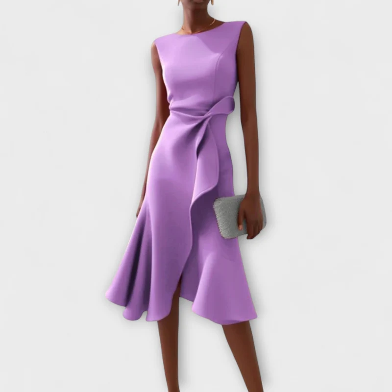 Lena – Asymmetrisches Abendkleid mit drapierten Einsätzen