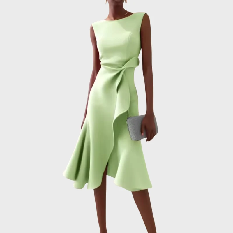 Lena – Asymmetrisches Abendkleid mit drapierten Einsätzen