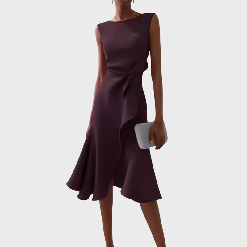 Lena – Asymmetrisches Abendkleid mit drapierten Einsätzen