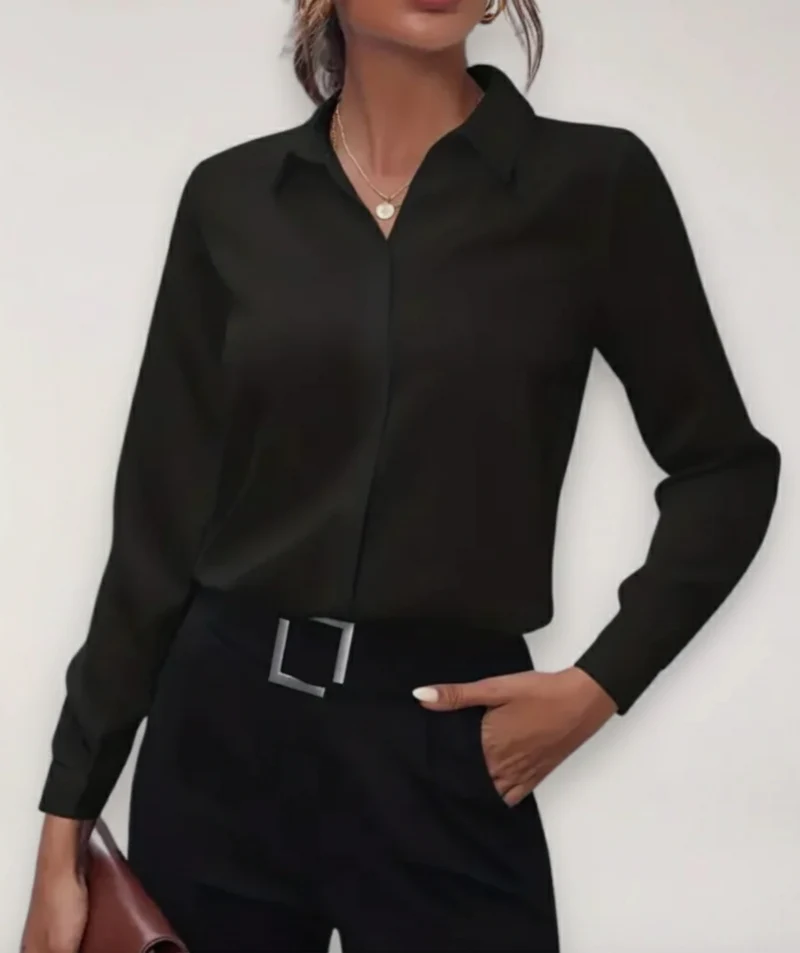Sarah – Damen-Bürobluse mit Knöpfen für den Frühling