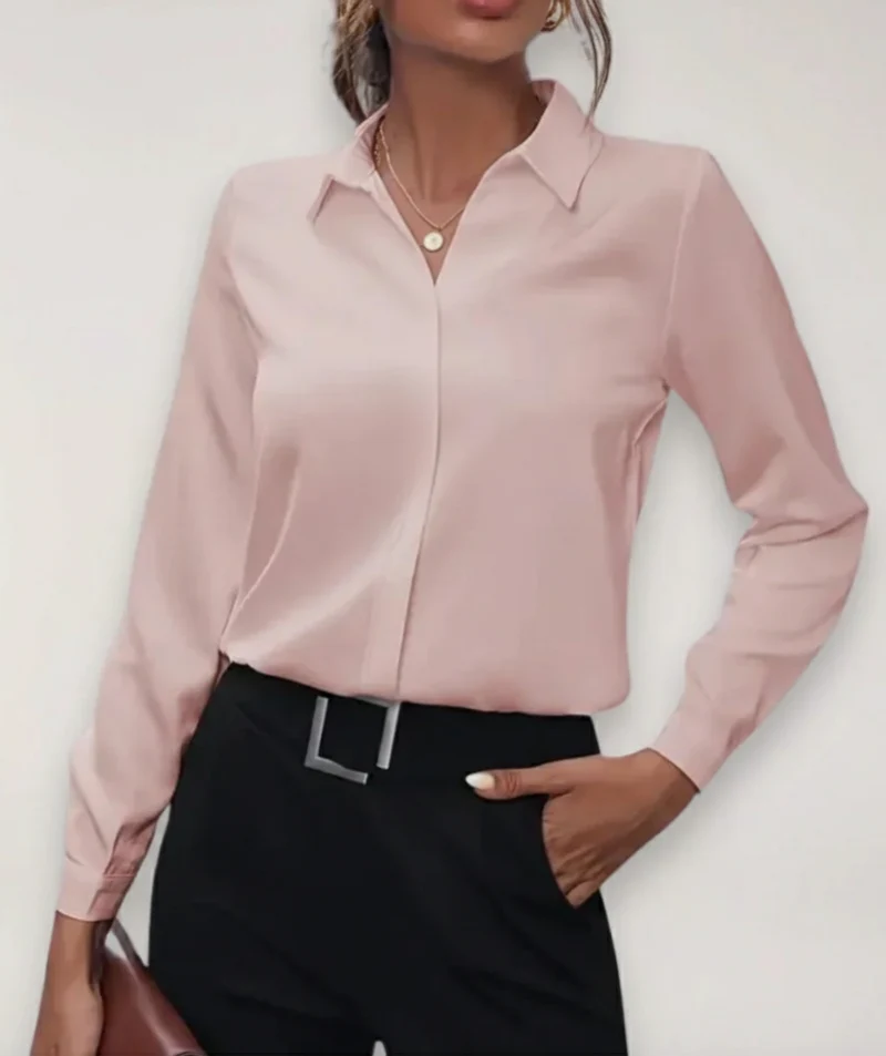 Sarah – Damen-Bürobluse mit Knöpfen für den Frühling