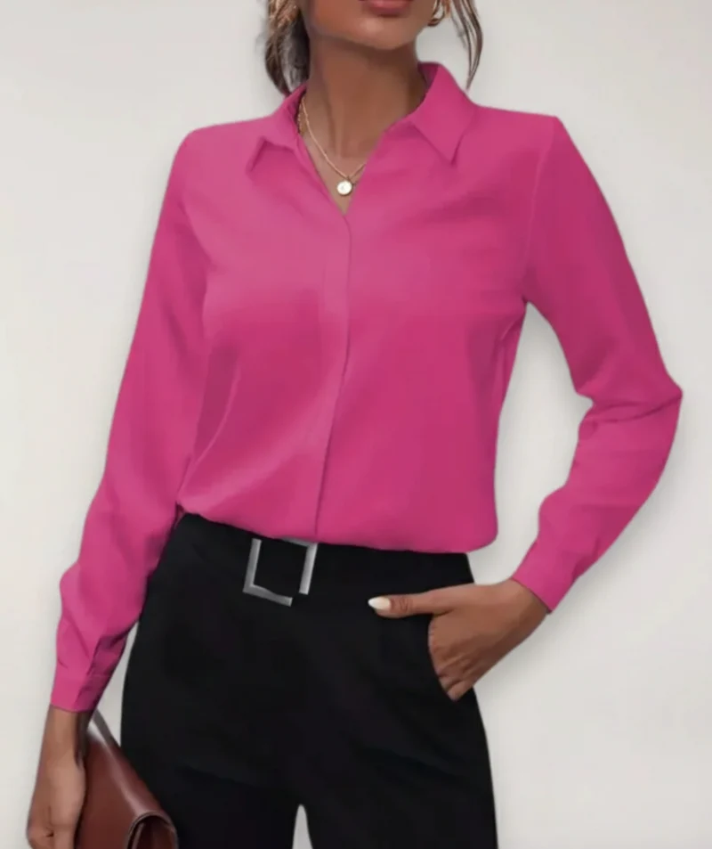 Sarah – Damen-Bürobluse mit Knöpfen für den Frühling