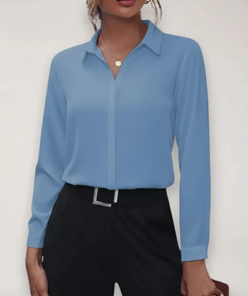 Sarah – Damen-Bürobluse mit Knöpfen für den Frühling