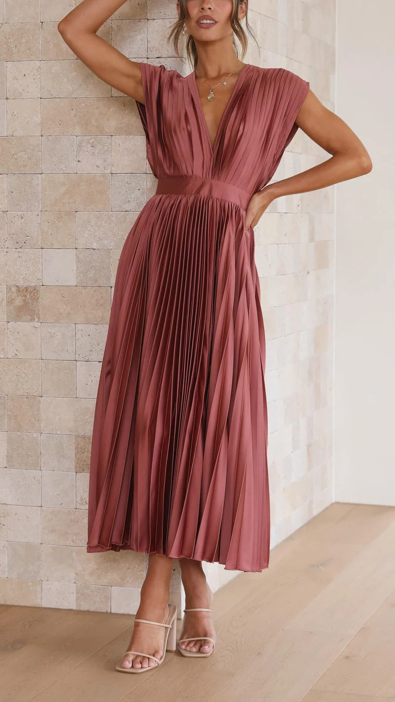 Paula – Maxikleid mit Falten für Damen