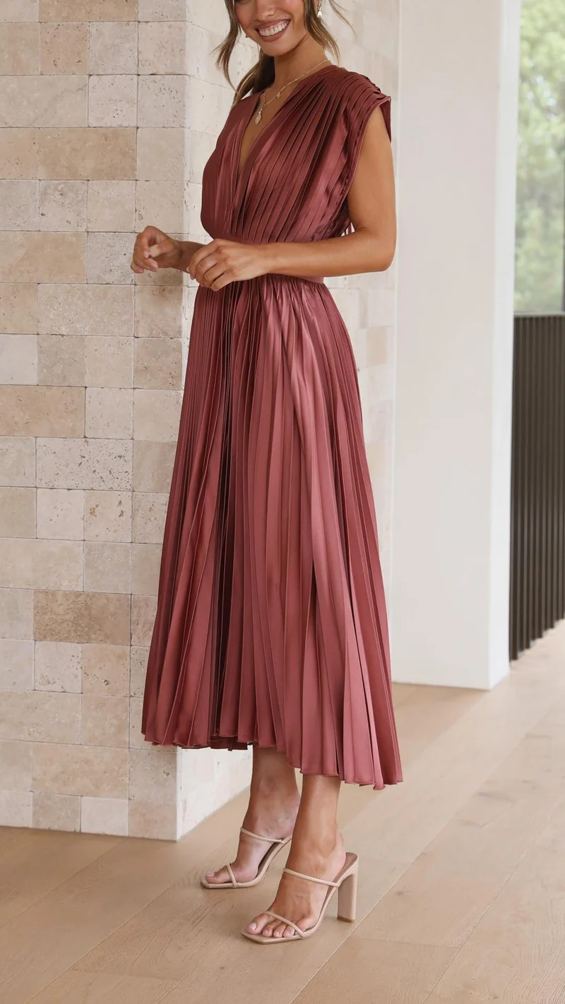 Paula – Maxikleid mit Falten für Damen