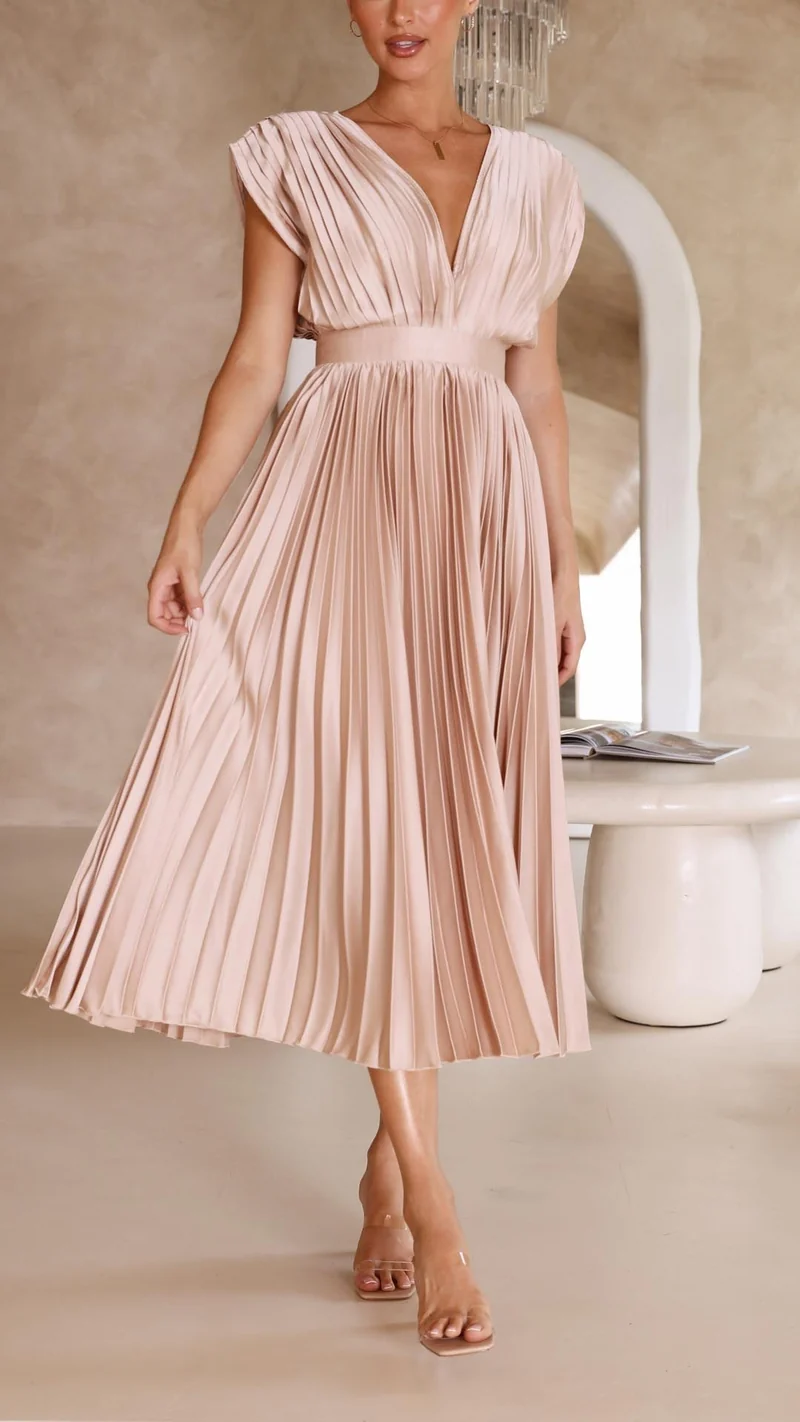 Paula – Maxikleid mit Falten für Damen