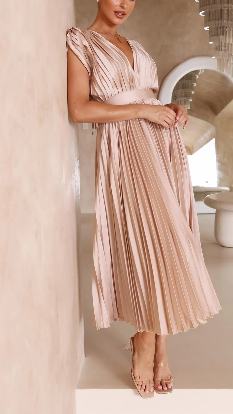 Paula – Maxikleid mit Falten für Damen