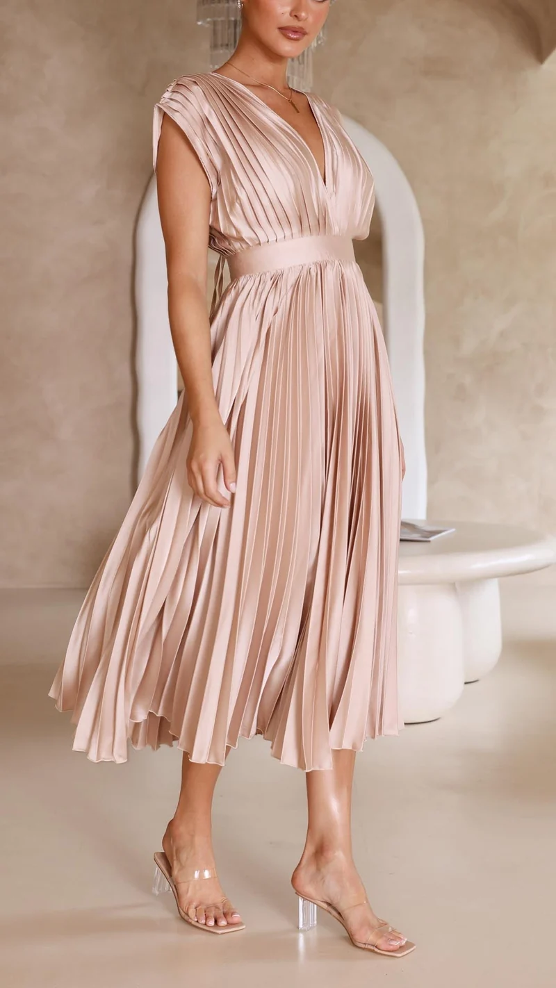Paula – Maxikleid mit Falten für Damen