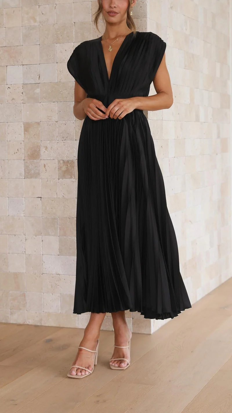 Paula – Maxikleid mit Falten für Damen