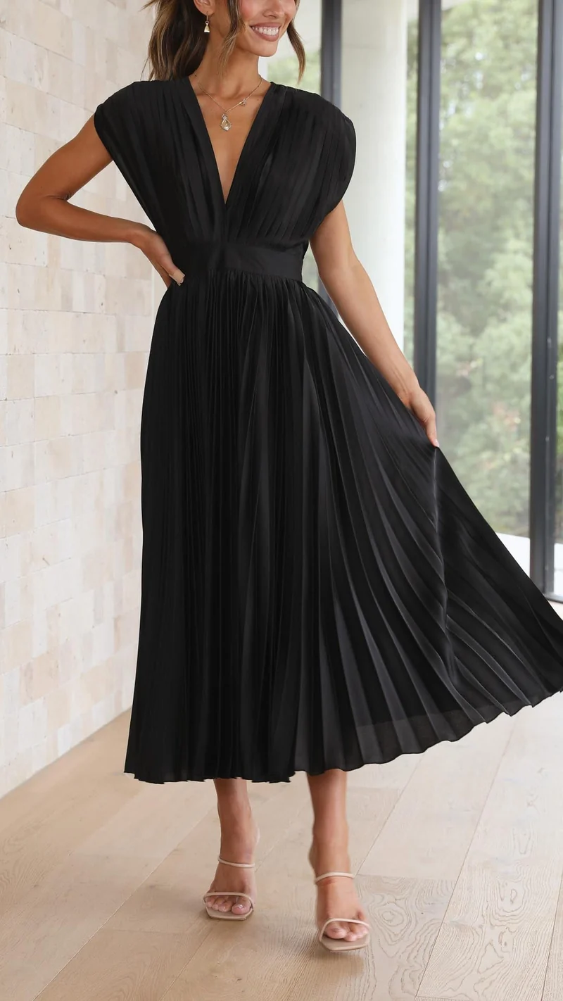 Paula – Maxikleid mit Falten für Damen