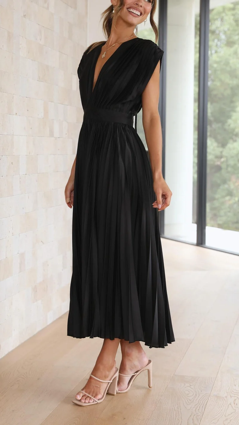 Paula – Maxikleid mit Falten für Damen