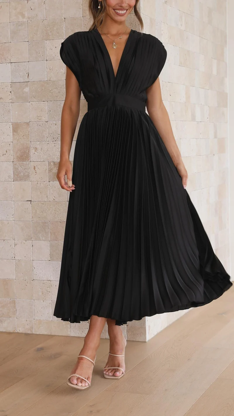 Paula – Maxikleid mit Falten für Damen