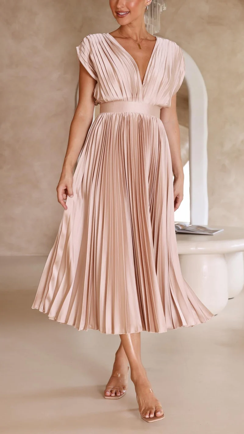 Paula – Maxikleid mit Falten für Damen