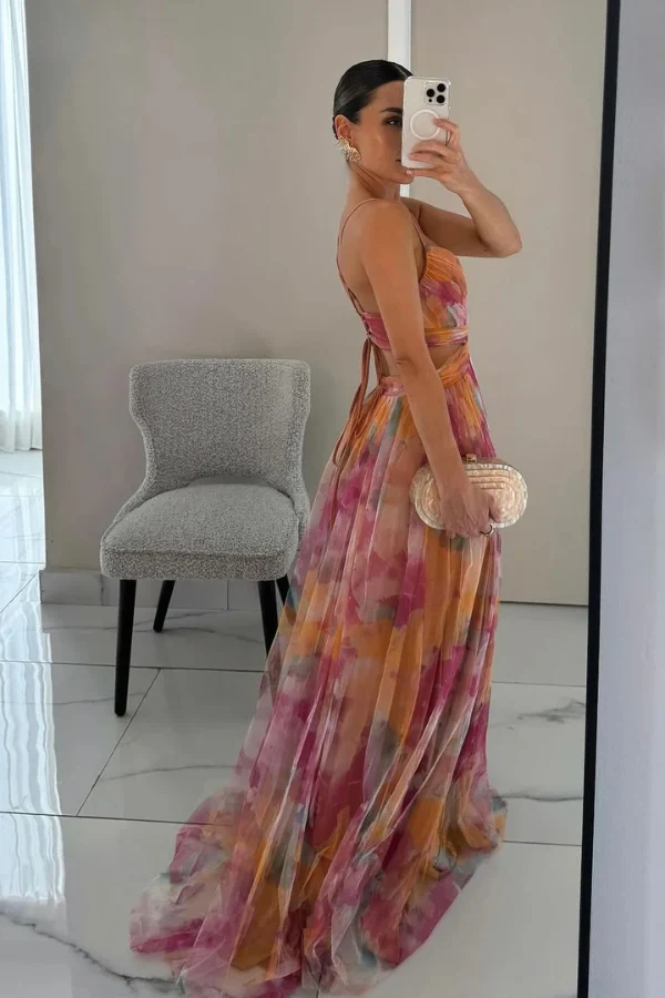 Nicole – Elegantes Maxikleid mit Falten für Damen