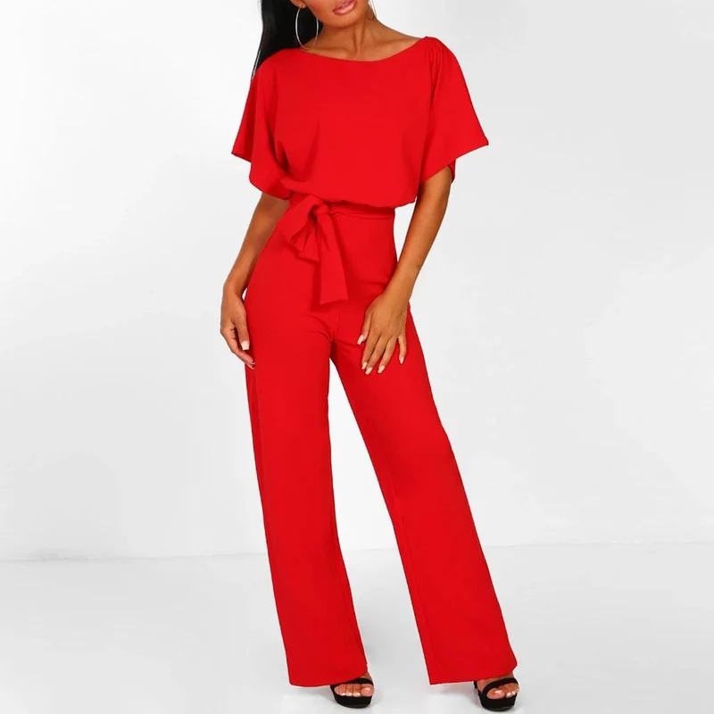 Annika – Eleganter Jumpsuit mit Gürtel für Damen