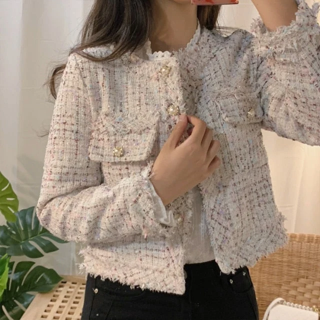 Karina – Damenblazer in Tweedoptik