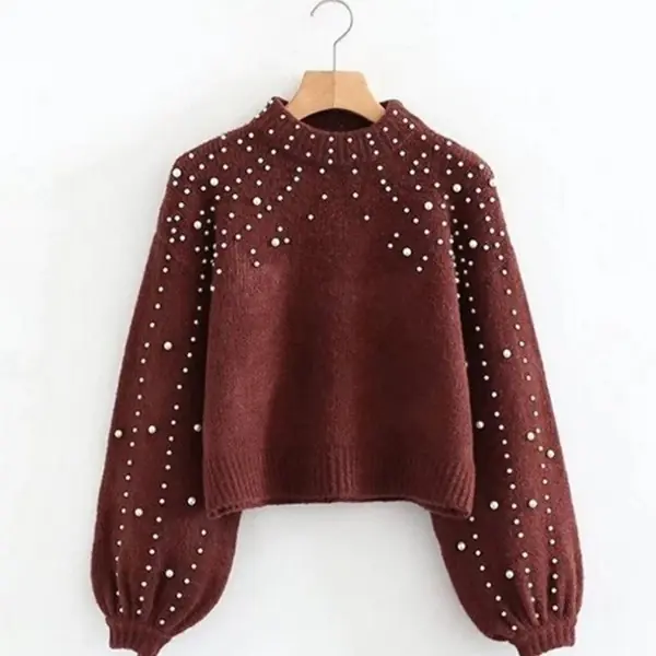 Lieselotte – Damenpullover mit Perlenverzierung