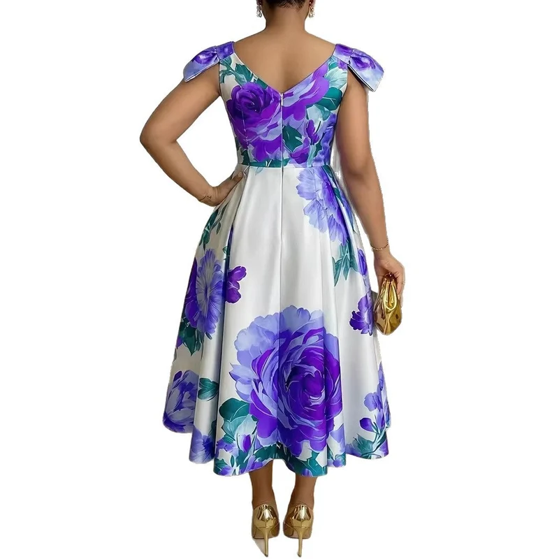 Kirsten – Midi-Kleid für Damen mit Blumenmuster