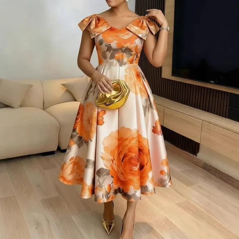 Kirsten – Midi-Kleid für Damen mit Blumenmuster