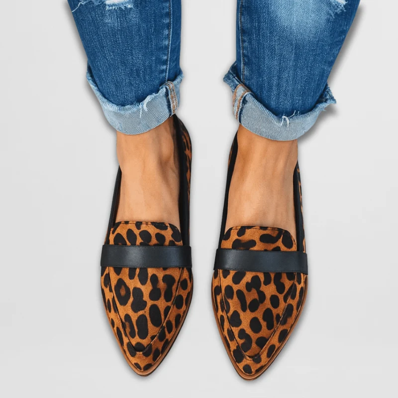 Yvonne – Flache Damenschuhe aus Wildleder mit spitzer Zehenpartie