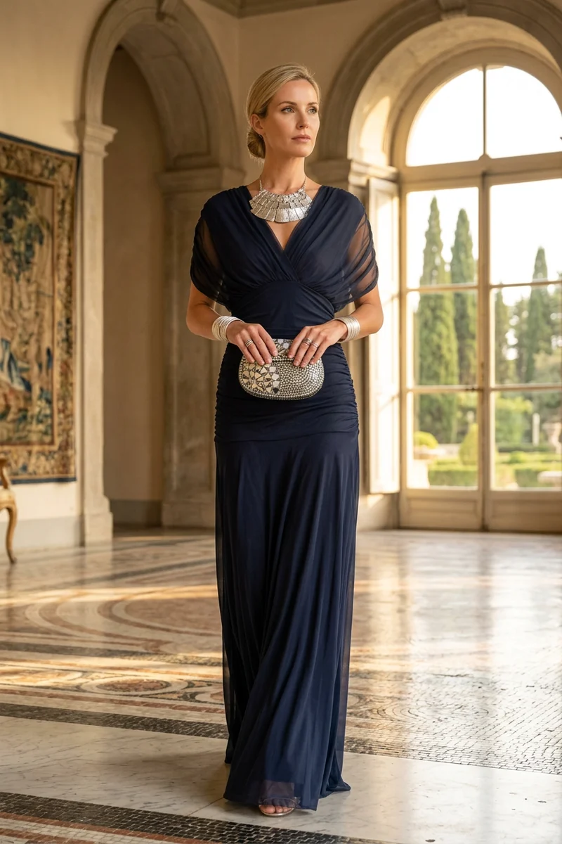 Stefanie – Schulterfreies Kleid mit ausgestelltem Saum