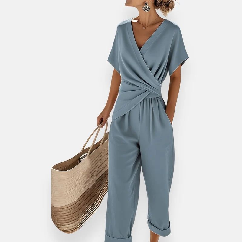 Luna – Eleganter Jumpsuit im Wickelstil für Damen