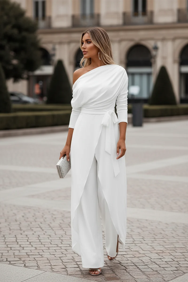 Lara – Eleganter Ein-Schulter-Jumpsuit für Damen