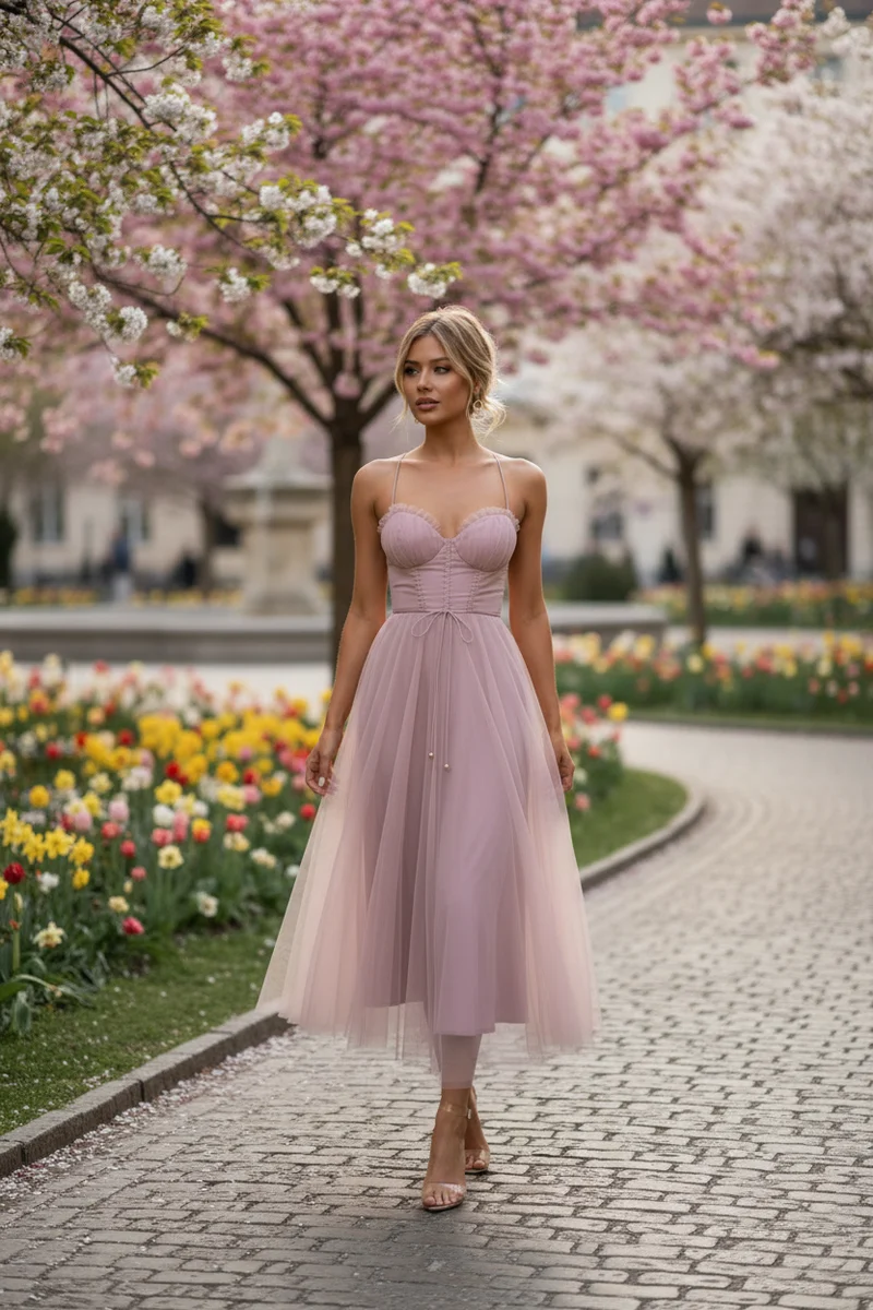 Annika – Midi-Kleid aus Tüll für Damen