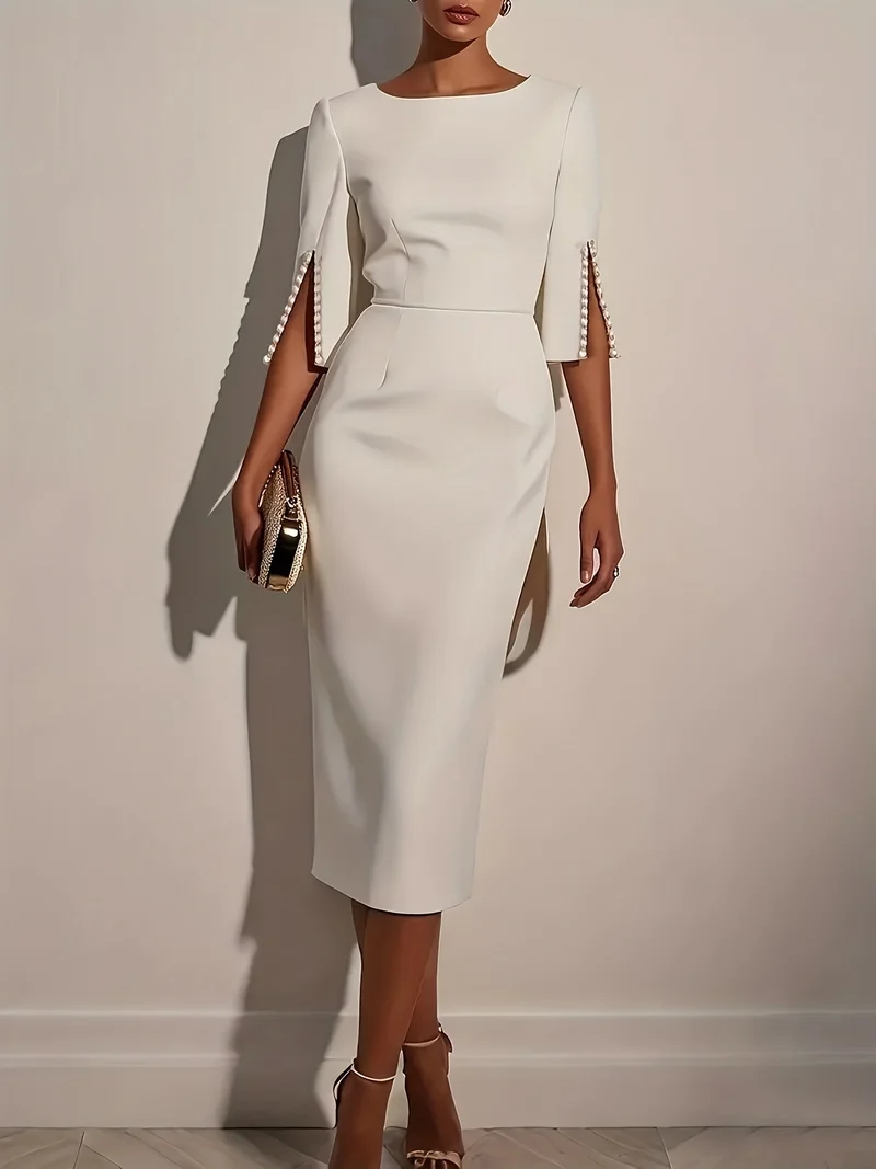 Annemarie – Elegantes Midi-Kleid für Damen mit Schlitz