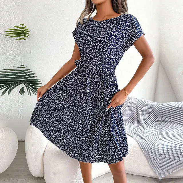 Charlotte – Sommerliches Midi-Kleid mit Blumenmuster für Damen