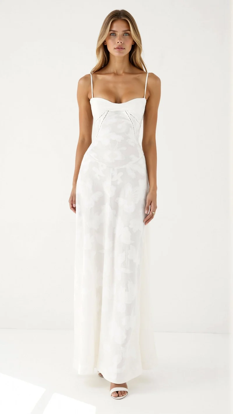Antonia – Brautjungfernkleid für Damen mit Blumenmuster