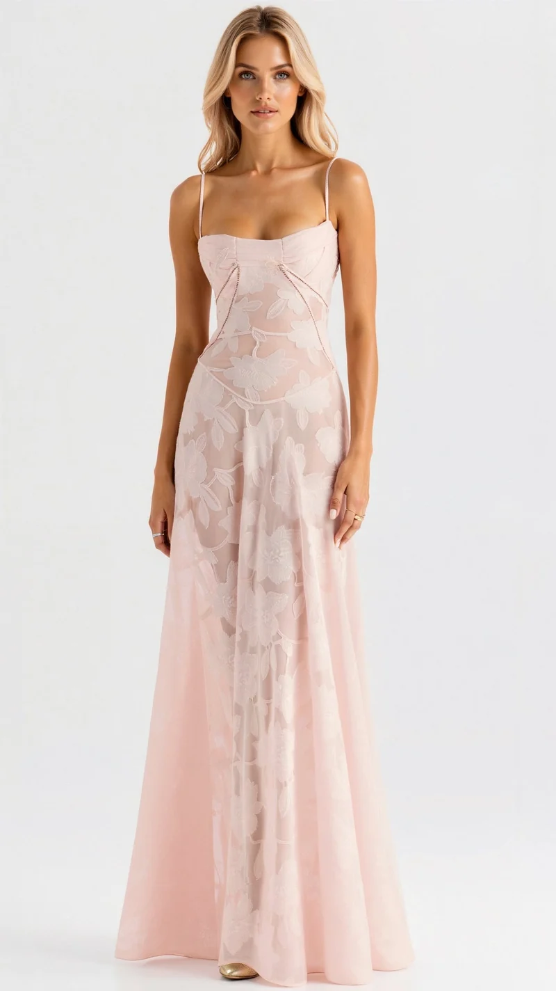 Antonia – Brautjungfernkleid für Damen mit Blumenmuster